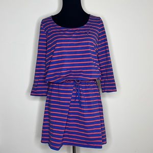 Hiho Designed in Tortola BV1 Navy/Red Stripe Drawstring Dress S